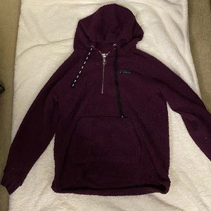 PINK quarter zip SHERPA with pocket!